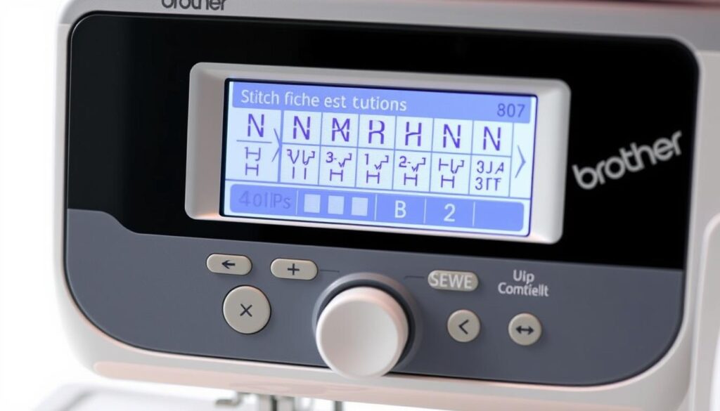 Brother CS7000X control panel and stitch selection display