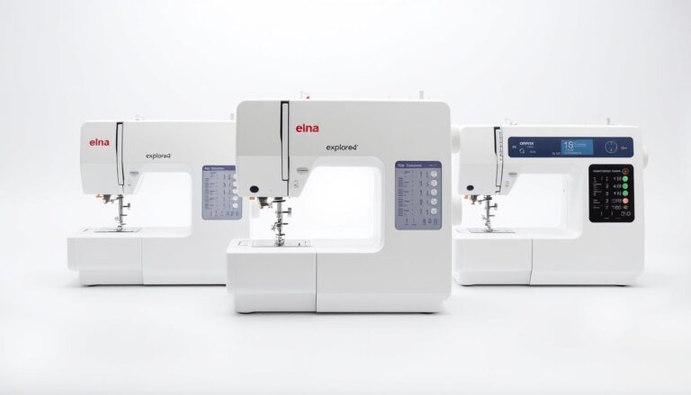 Elna eXplore series sewing machines side by side comparison showing the best sewing machines 2025