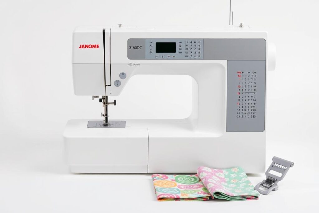 Janome 3160QDC sewing machine with quilting accessories